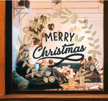 Autocolantes decorativos de Natal Bordado floral natal - TenStickers