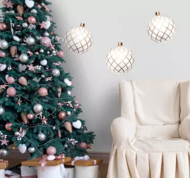 Autocolantes decorativos de Natal Conjunto de bolas realistas 3d - TenStickers