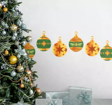 Autocolantes decorativos de Natal Conjunto de enfeites de bola de - TenStickers