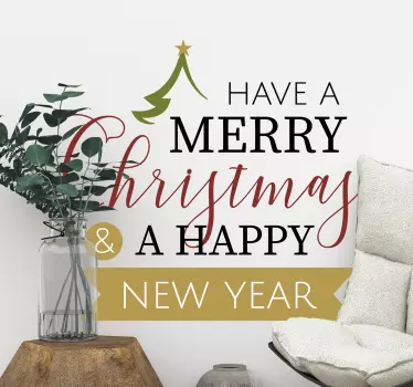 Autocolantes decorativos de Natal Feliz natal e feliz ano novo - TenStickers