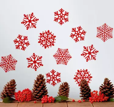 Autocolantes decorativos de Natal Pacote de flocos de neve monocr - TenStickers