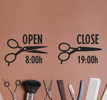 Autocolantes decorativos de outros textos Horário de cabeleireiro - TenStickers