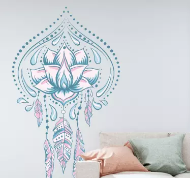 Autocolantes decorativos de padrões abstratos Flor de lótus da ma - TenStickers