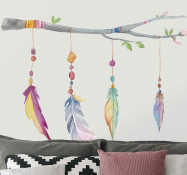 Autocolantes decorativos de pássaros e aves Penas indianas - TenStickers