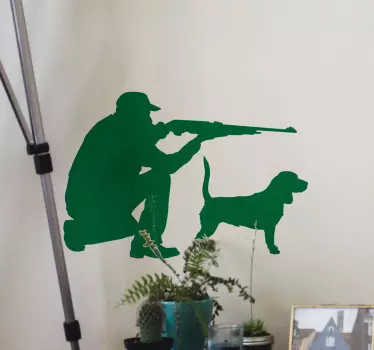 Autocolantes decorativos de pessoas Caçador e cão - TenStickers