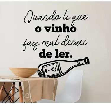 Autocolantes decorativos de provérbios populares Vinho ditado pop - TenStickers