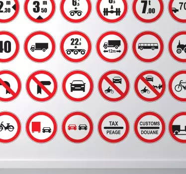 Autocolantes decorativos de sinais de trânsito variados - TenStickers