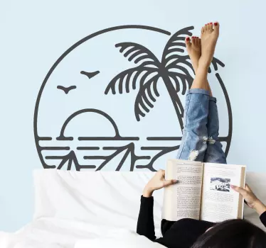 Autocolantes decorativos de surf Logotipo da surf beach - TenStickers