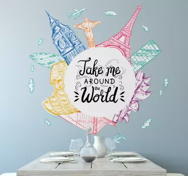 Autocolantes decorativos de viagens e aventuras Joias ao redor do - TenStickers