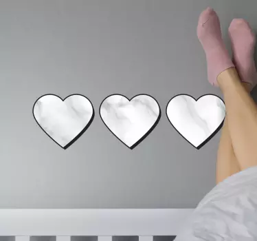 Autocolantes decorativos do Amor Coração fofo com mármore - TenStickers