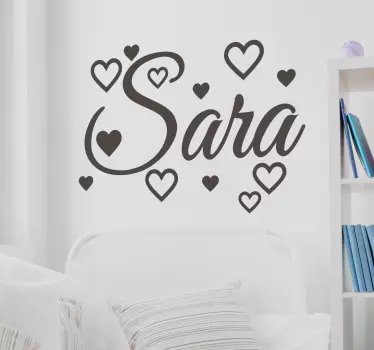 Autocolantes decorativos do Amor Nome com corações - TenStickers