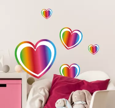 Autocolantes decorativos do Amor Pacote coração gradiente arco-ír - TenStickers
