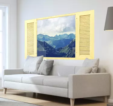 autocolantes decorativos efeitos visuais montanhas trompe l'oeil - TenStickers