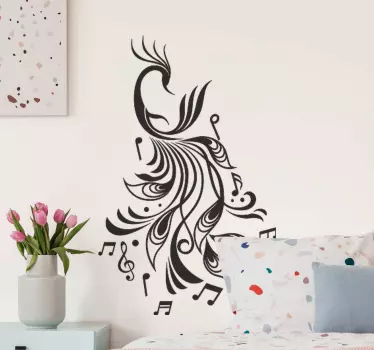 Autocolantes decorativos Musicais Nota musical de pavão - TenStickers