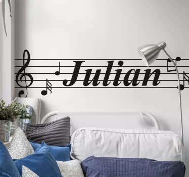 Autocolantes decorativos Musicais Notas musicais com nome - TenStickers