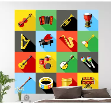 Autocolantes decorativos Musicais Uma infinidade de instrumentos  - TenStickers