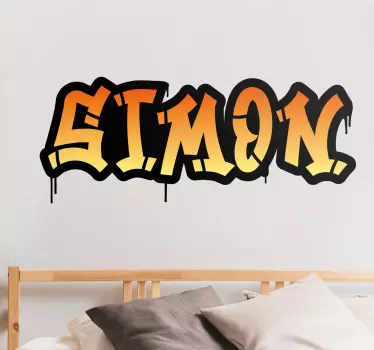 Autocolantes decorativos personalizáveis Fundo preto com nome de  - TenStickers