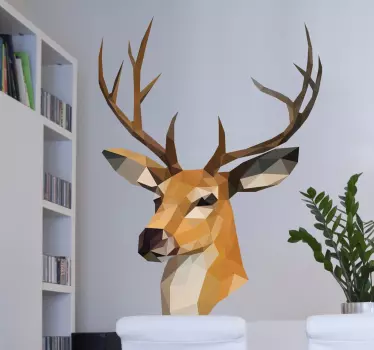 Autocolantes decorativos rena geométrica 3d - TenStickers