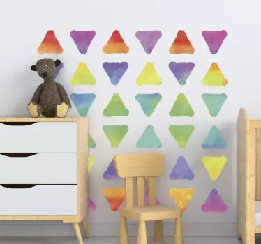 Autocolantes decorativos triângulos arco-íris - TenStickers