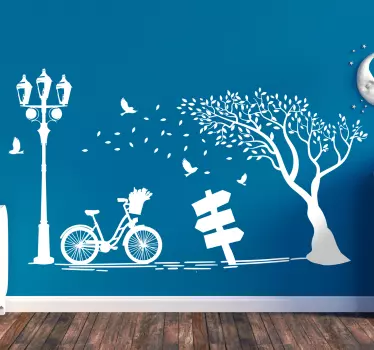 autocolantes decorativos vintage Bicicleta do outono - TenStickers