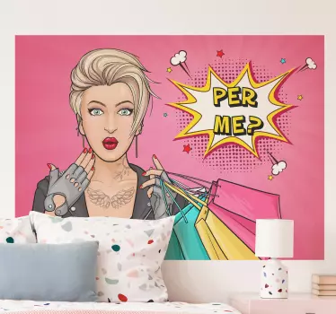 Autocolantes decorativos Vintage Garota da arte pop - TenStickers