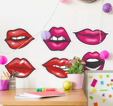 Autocolantes decorativos Vintage Lábios pop - TenStickers