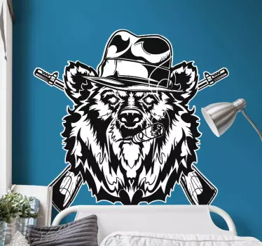 Autocolantes decorativos Vintage Urso gangster - TenStickers