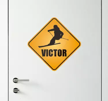 Autocolantes de outros desportos ski personalizavel - TenStickers