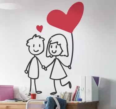 Autocolantes do dia de S. Valentim Casal apaixonado - TenStickers