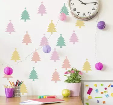 Autocolantes para quarto infantil arvores de natal - TenStickers