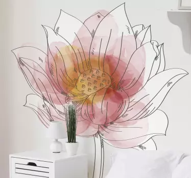 Autocolantes flores Aquarela de lótus lilly - TenStickers