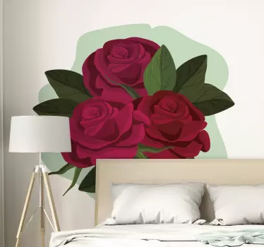 Autocolantes flores Buquê de três rosas - TenStickers