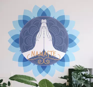 Autocolantes flores Frase namaste flor de lótus - TenStickers