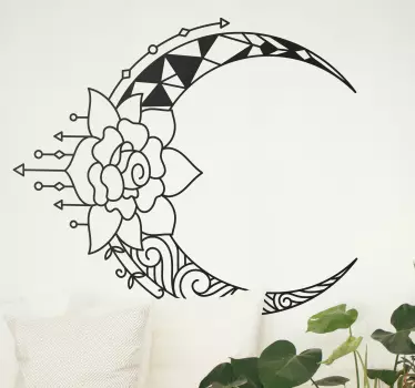 Autocolantes flores Lótus e lua - TenStickers