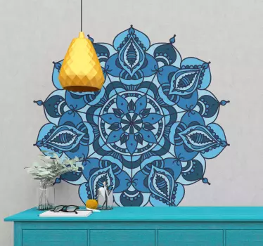 Autocolantes flores Mandala de lótus azul - TenStickers