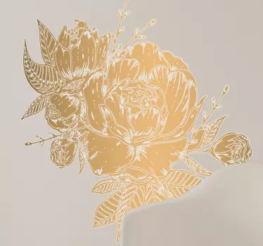 Autocolantes flores Peônia ouro - TenStickers
