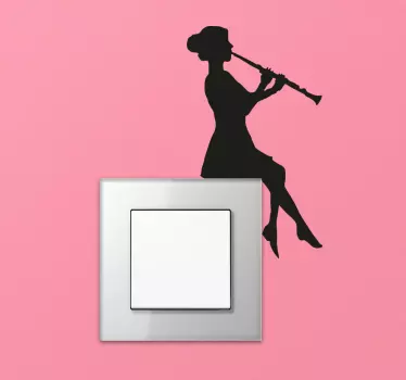 Autocolantes interruptor mulher clarinete - TenStickers