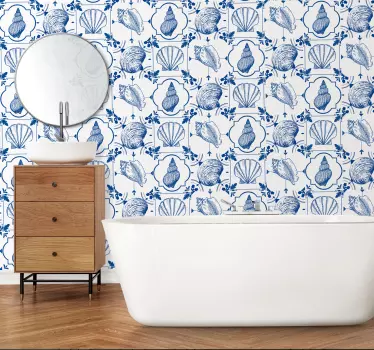 Adesivos azulejos Azulejo de parede de conchas - TenStickers