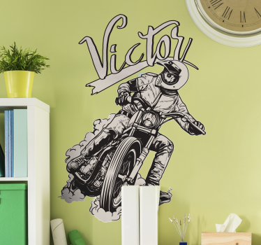 Autocolantes para quarto infantil moto personalizado - TenStickers
