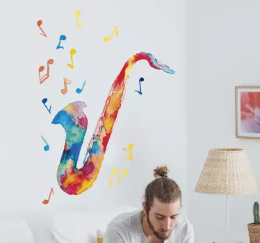 Autocolantes musica saxofone - TenStickers
