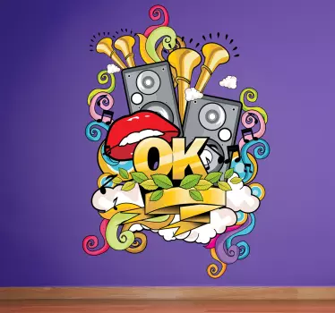 Autocolantes Musicais vinis decorativos grafite musical - TenStickers