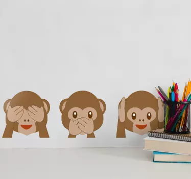 Vinis decorativos de tecnologia e internet emojis macacos - TenStickers