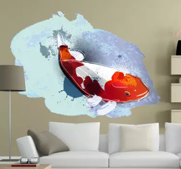 Autocolantes orientais de peixess koi pintura - TenStickers