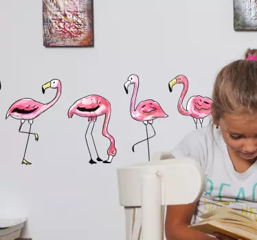 Autocolantes pequenos decorativos flamingo infantil - TenStickers