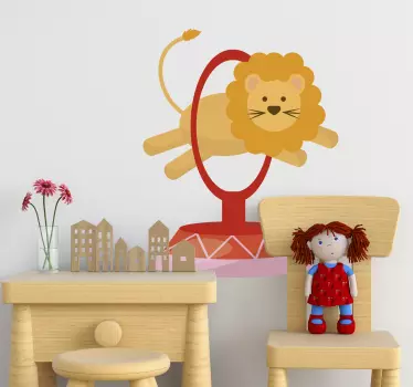 Autocolantes decorativos de circos e feiras de leão a saltar - TenStickers