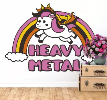 Autocolantes para quarto infantil unicornio heavy metal - TenStickers