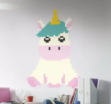 Autocolantes para quarto infantil unicornio pixel - TenStickers