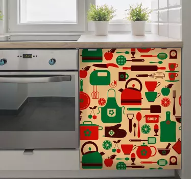 Autocolantes decorativos de estampados utensilios de cozinha - TenStickers