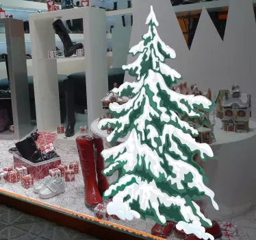 Autocolantes festividades arvore com neve - TenStickers