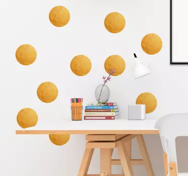 Autocolantes decorativos de círculos bolas douradas - TenStickers